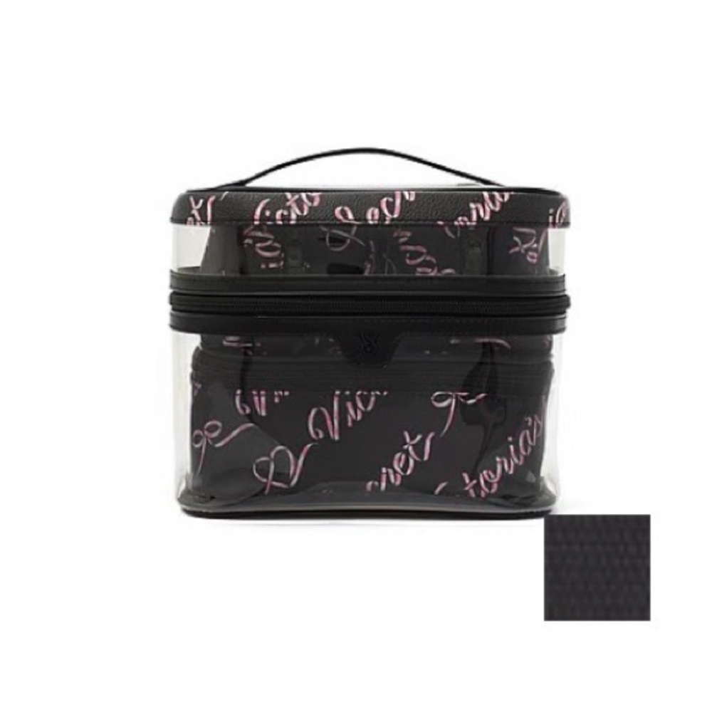 Victoria's Secret Black and Pink Cosmetic Bag